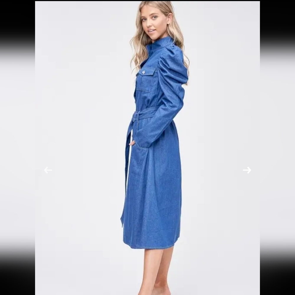 Misty Blue Denim Dress - Picture 5 of 10